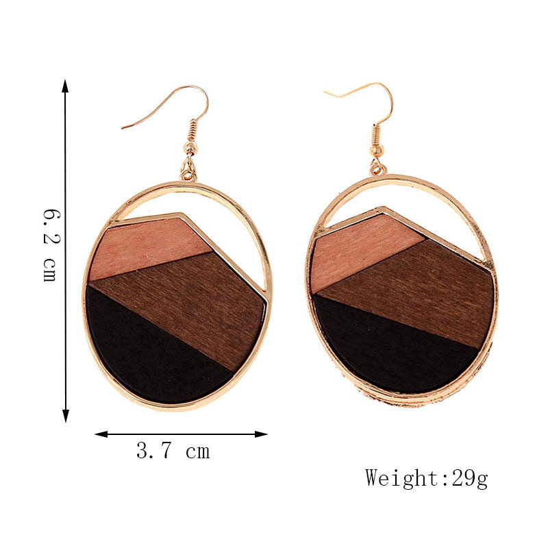 1 Pair Fashion Geometric Wood Handmade Women's Drop Earrings display picture 31