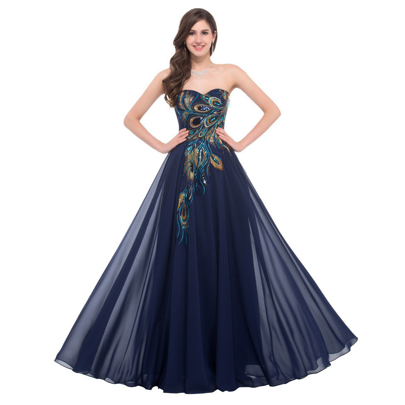 peacock evening gown