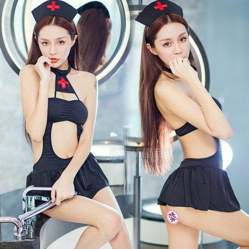 Sexy women's adult erotic lingerie, cute nurse uniform, real person uniform, stockings temptation set 9015