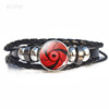 Naruto, woven bracelet for black leather for boys, Birthday gift, wholesale