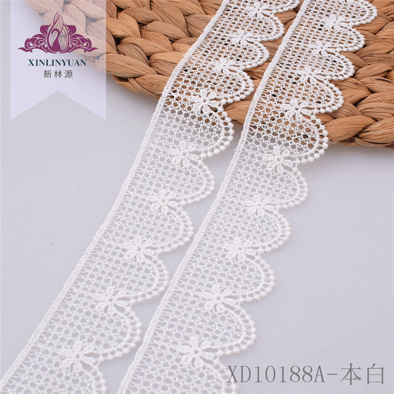 XD10188A-本白色镂空水溶花边 3.6cm家纺服装DIY辅料涤纶蕾丝花边
