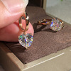 Zirconium heart shaped, earrings, sophisticated ear clips, accessory, Korean style, wholesale