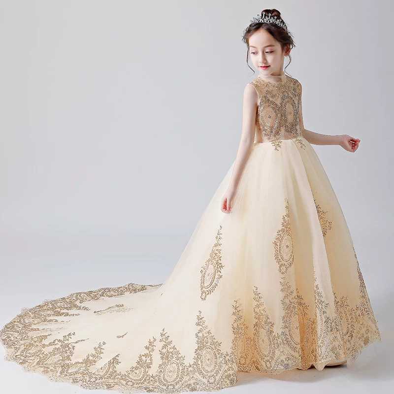 Children's wedding flower girl fluffy pr...