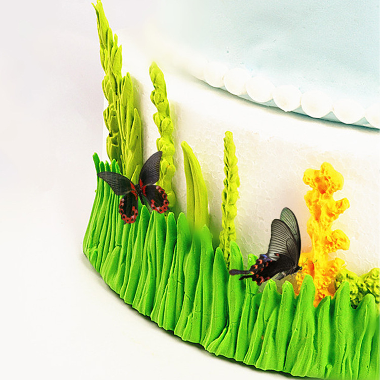 Molde de silicona hoja trigo oído molde hierba para hornear pastel molde bosque fondant cake molde herramienta para hornear