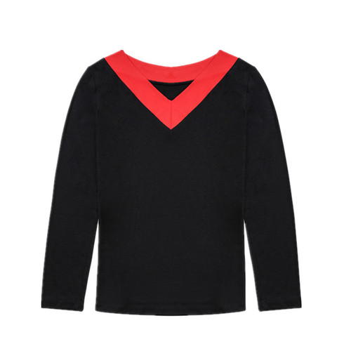 Square dance clothing autumn and winter new modal V-neck long short-sleeved middle-aged and elderly tops plus velvet T-shirts for women's fitness