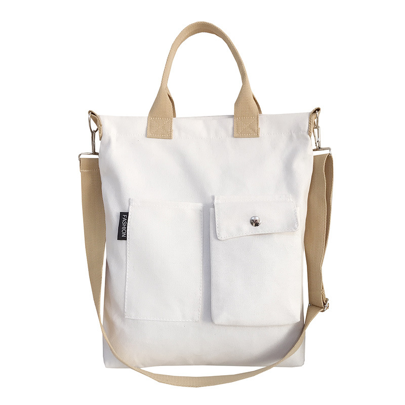 Bolsa de mensajero de las mujeres nuevo estilo coreano versátil artístico simple estudiante de gran capacidad de hombro Portátil Bolsa de lona al por mayor image 6