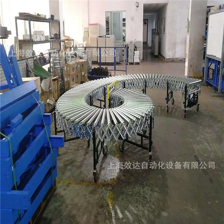 自动化输送机械 动力滚筒伸缩输送机性能稳定