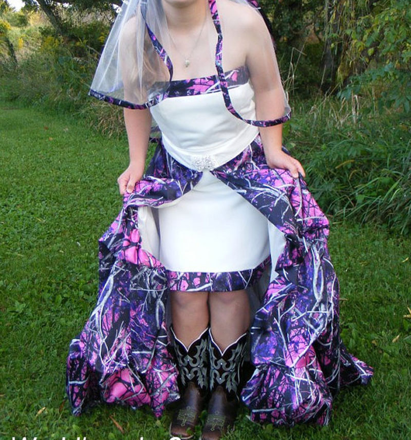 purple camo bridesmaid dresses