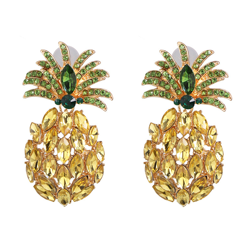 fashion rhinestone crystal pineapple earringspicture2