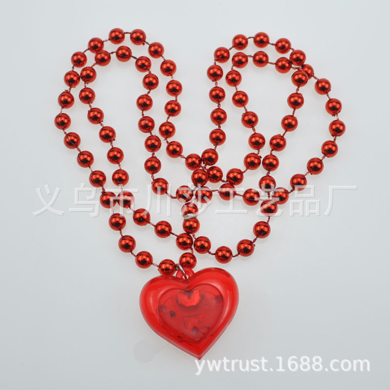 Retro Heart Shape Plastic Beaded Unisex Pendant Necklace display picture 15