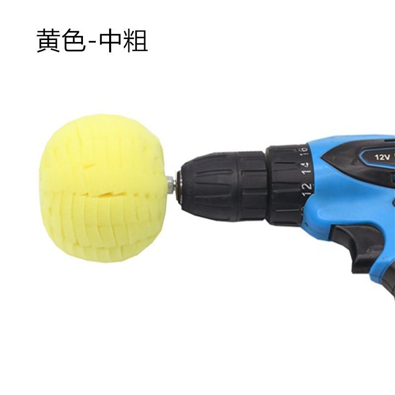 Venta al por mayor detalles de belleza coche cero pulido esponja cónica pulido rueda cubo medio malla esponja cepillo mango diámetro 6mm