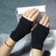 Factory wholesale combed cotton couple gloves fingerless exposed finger knitted half finger gloves short male and female student gloves