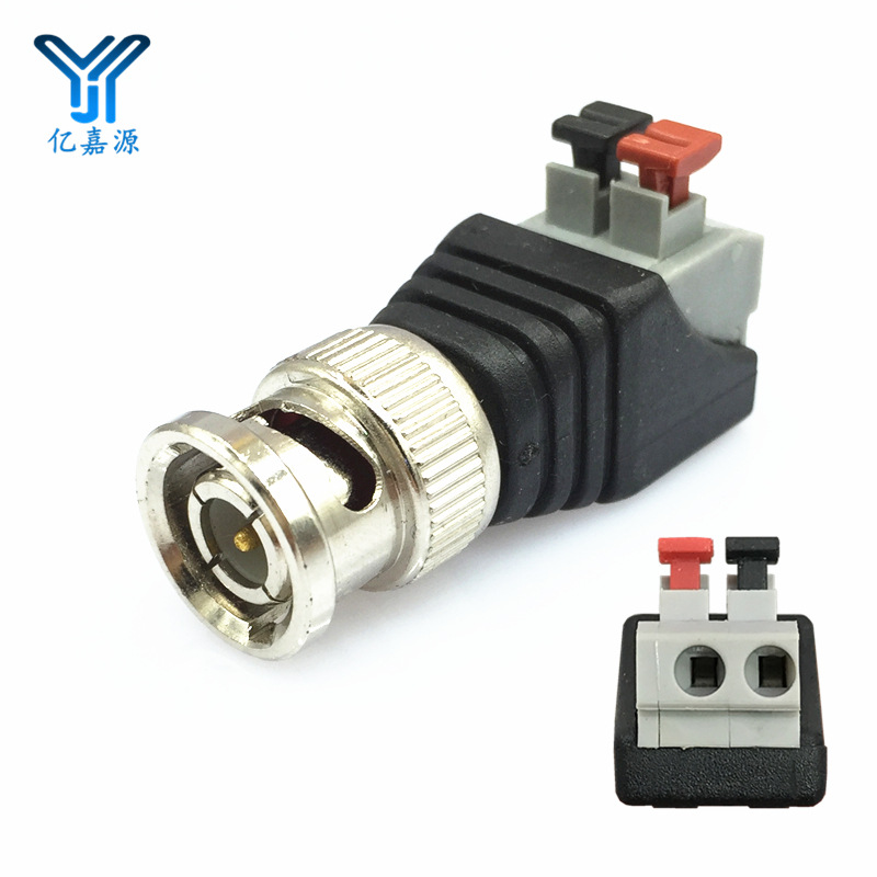 按压式bnc视频接头 bnc公头压线式BNC接头免焊监控接头测试bnc头