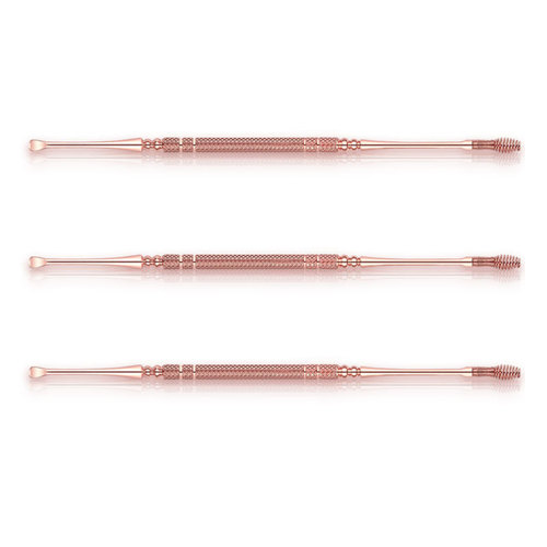 Stainless steel double-ended ear cleaning tool with flexible massage spoons, ear wax removal device, ear cleaner