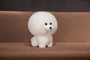 来图定制毛绒玩具狗创意可爱萌宠仿真情侣比熊犬公仔宠物用品定制