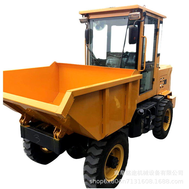 养殖场柴油动力翻斗车 新型高性能小型自卸四轮翻斗车