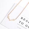 Necklace stainless steel, golden chain, short accessory, decorations, pendant, does not fade, pink gold, Japanese and Korean, South Korea, simple and elegant design