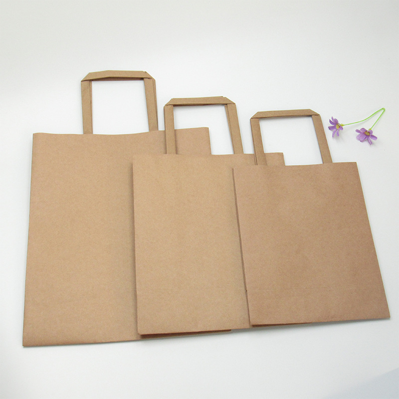 定制牛皮纸手提袋服装购物环保礼品纸袋方形烘焙蛋糕外卖打包纸袋