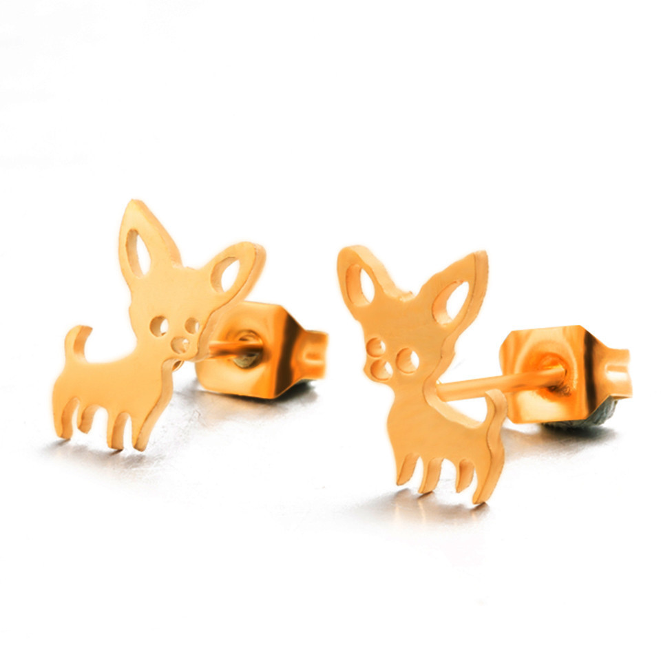 Fashion Gold Silver Puppy Alloy Earrings Wholesale display picture 3