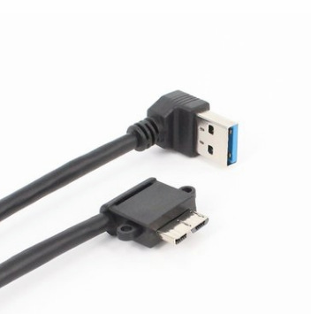 USB3.0A公上弯头转MicroUSB 3.0 左弯90°带固定孔移动硬盘数据线|ms