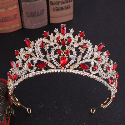 European Baroque  Queen cosplay Crown Alloy Rhinestone Jewelry Bridal Crown photos shooting wedding party Bridal headdress