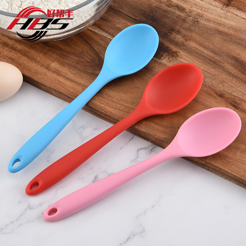 Cuchara de silicona para niños de venta caliente de fábrica sartén antiadherente de cerámica resistente a altas temperaturas cuchara de sopa densa especial cuchara de mezcla cuchara de ensalada