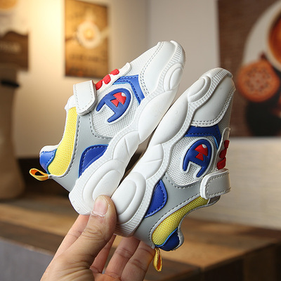 兒童運動鞋春秋款男童透氣網布休閑鞋潮鞋女童軟底學步鞋壹件代發