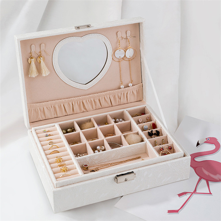 双层首饰盒多个颜色可选 首饰收纳盒批发戒指盒珠宝盒饰品化妆盒