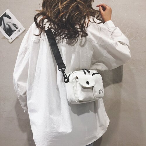 ins small bag women's new bundy bag wide shoulder strap crossbody bag Korean style fashion canvas shoulder bag
