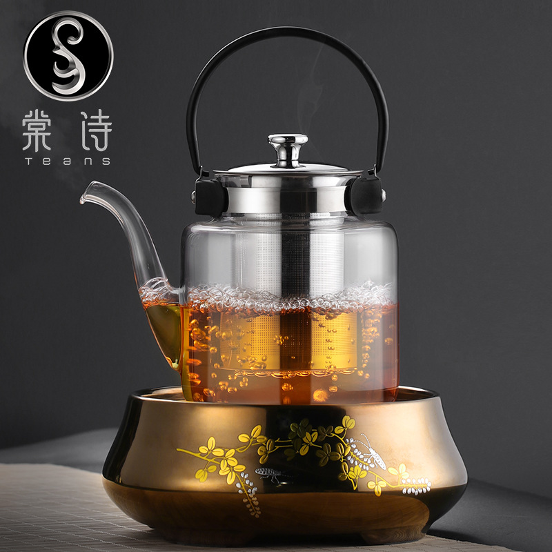 若里玻璃煮茶器电陶炉加热耐高温家用大容量烧水壶养生普洱花茶壶