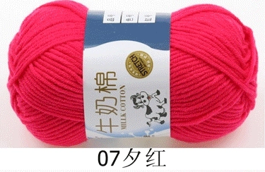Пряжа Milk Cotton — моток 5-слойная средней крупности, 50 г, доступно 91 цвета