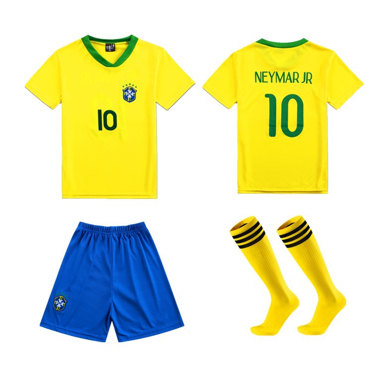 新款巴西内马儿10号球衣幼儿园表演服 六一比赛舞台足球服包邮