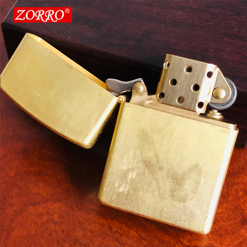 Hong Kong ZORRO Brass Windproof Kerosene Lighter 506 520 Wood Case Lighter Raw Material