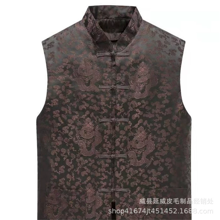 Оптовая продажа, новый меховой интегрированный жилет из овчины среднего и пожилого возраста, мужской и женский стиль, свободная поверхность, съемная шерсть