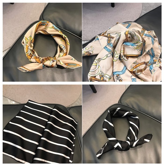 Color Block Pattern Women's Simple Style Color Block Polyester Silk Scarf