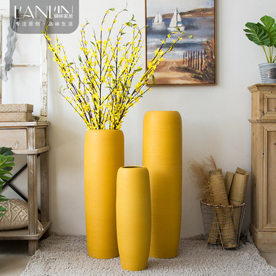 北歐白色陶瓷花瓶套裝家居客廳插花落地擺件現代簡約櫥窗幹花裝飾