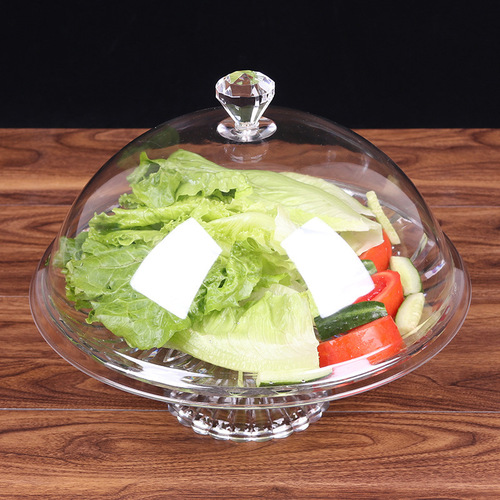 PC Acrylic Transparent Food Dust Cover, Shatterproof Round Plastic Food Preservation Lid, Cake and Pastry Serving Cover