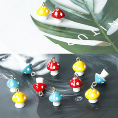 Cartoon resin simulated 3D colorful mushroom earrings DIY handmade jewelry materials accessories