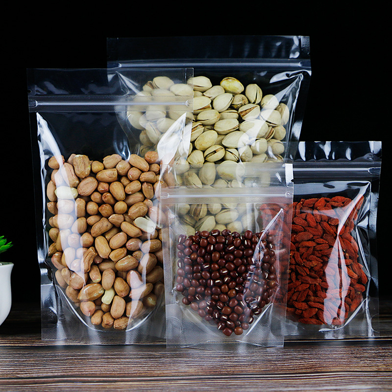 加厚高透明自封袋自立密封袋食品袋饮料花茶袋干果杂粮塑料包装袋|ru
