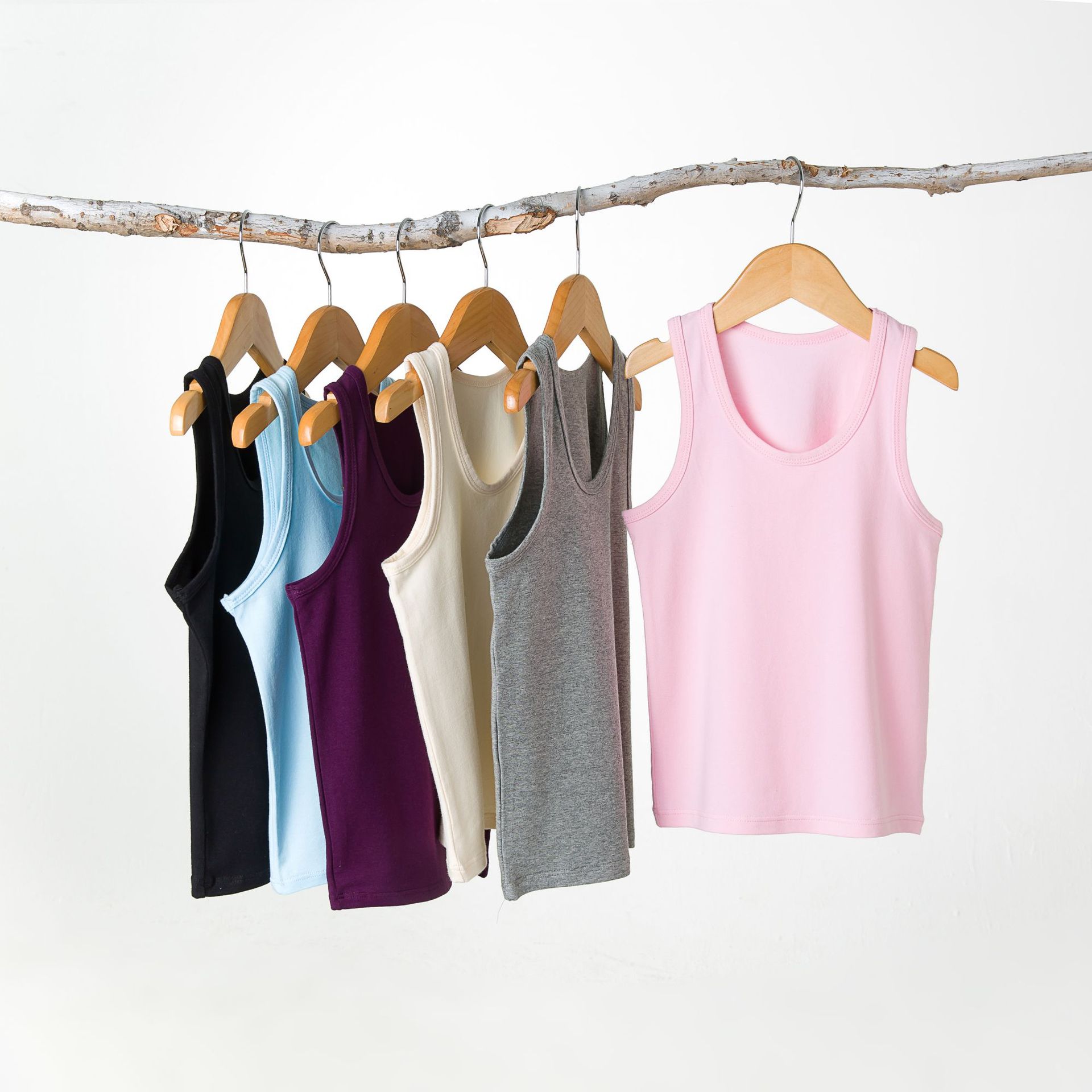 儿童莱卡背心男童女童打底衫高弹力女童糖果色中大小童吊带