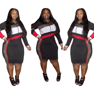 YM-8531下架接受定制 尚印花长袖大码连衣裙 独立站Ebay爆款