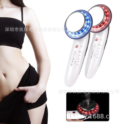 新款六合一纤体仪LED超声波爆脂美容仪 EMS负离子减肥提拉按摩仪|ms
