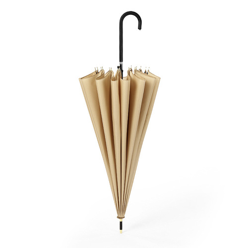 Japanese small fresh 16K straight umbrella long handle umbrella simple solid color leather handle advertising umbrella umbrella LOGO