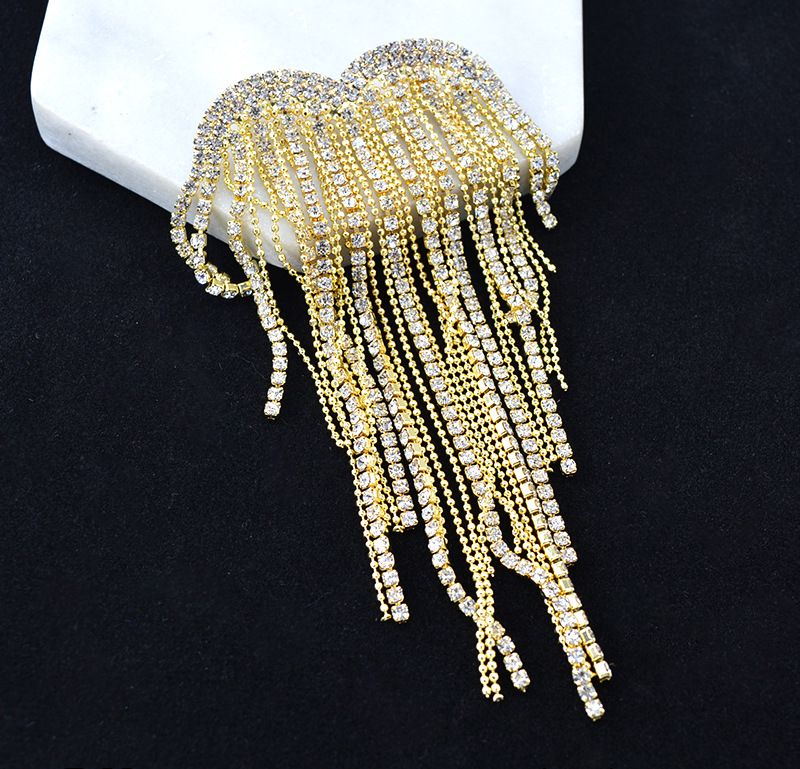 Korean Style New Autumn And Winter Rhinestone Tassel Brooch Women's Temperament Wild Rhinestone Corsage Pin Suit Cardigan Accessories display picture 3