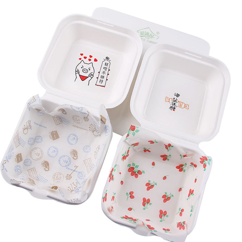 食品级包装糖纸 便当防油纸蜡纸 方形18CM（50张/包）|ms