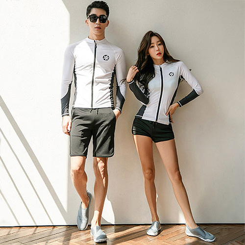 Couple diving suit for women split long-sleeved swimsuit trousers sun protection slimming swimming suit snorkeling suit jellyfish suit for men