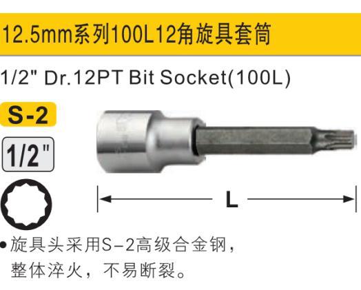 十二角旋具套筒,1/2″/M10×100L/鹰之印