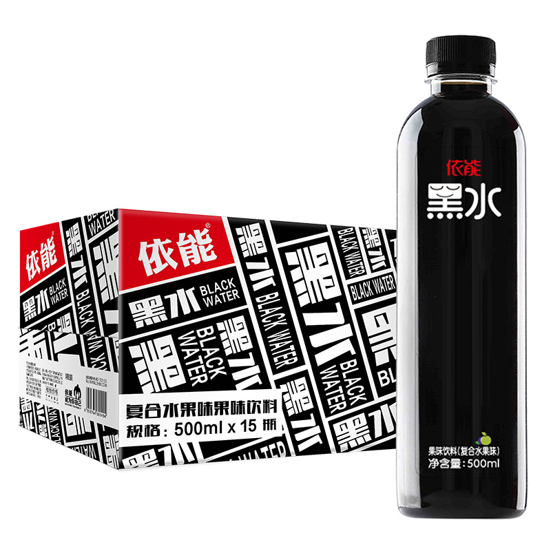 依能黑水复合水果饮料味 500ml*15瓶/箱 黑水|ms