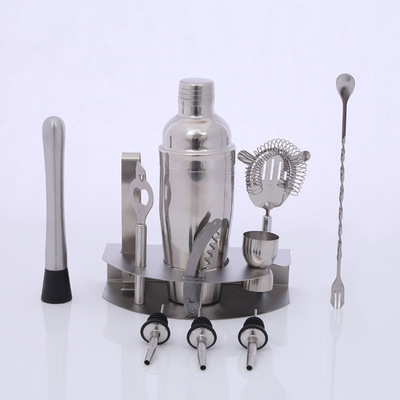 品质保证不锈钢底座调酒器750ML12件套装 酒具7件套15/30ML量杯|ms