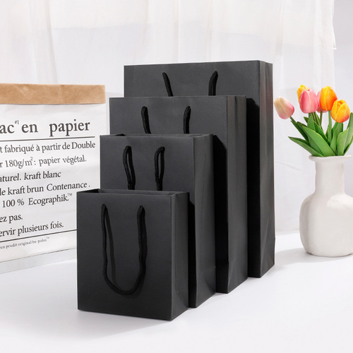 Wholesale vintage kraft paper handbags, gift bags, shopping clothing paper bags, packaging bags, large quantity discount